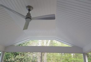 Clipped Cathedral Ceiling with Fan and Gable clear glass