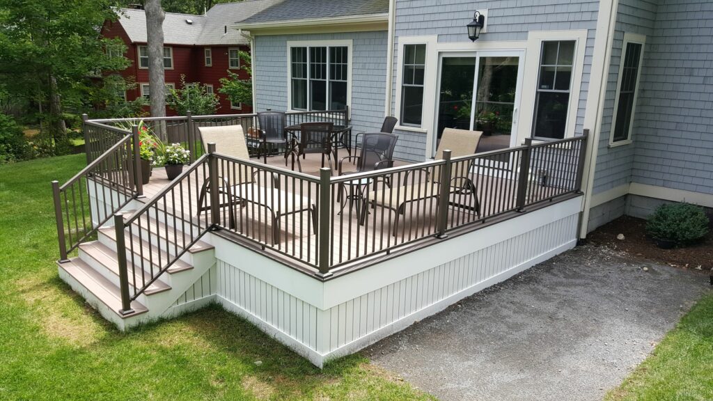 3) New Deck Wolf PVC Decking Weathered Ipe; RDI Avalon Railings